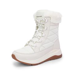 PRICES MAY VARY. Soft & Comfortable Upper: These women’s lace-up snow boots feature vegan leather, Oxford cloth, and warm faux fur for a soft and cozy feel. Includes a plush EVA footbed for cushioning and sweat-wicking comfort. Enhanced Warmth: Designed with 100g thick faux fur lining these women’s snow winter boots offer cold resistance, keeping feet warm and protected in cold winter conditions. Adjustable Fit: With an 8.27-inch shaft height and an adjustable lace-up design for a tailored fit. Snow Boots Waterproof, Snowy Weather, Boots Waterproof, Winter Snow Boots, Winter Snow, Women Lace, Cold Winter, Lace Up Boots, Snow Boots