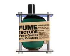 the bottle is green and has a sign on it that says fume lecture fos - quillet eric coudret