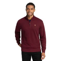 Meet your holiday layering staple with the U.S. Polo Assn. Men's Quarter Zip Flatback. With a look that is appropriate for any occasion, from work, to play, to dinner, this classic piece will be your go to on every chilly day Size: XL.  Color: Red.  Gender: male.  Age Group: adult. U.s. Polo Assn., Mens Quarter Zip, Pullover Sweater Men, Business Casual Men, Pique Polo Shirt, Pullover Men, Boy Shorts, Quarter Zip, Mens Long Sleeve