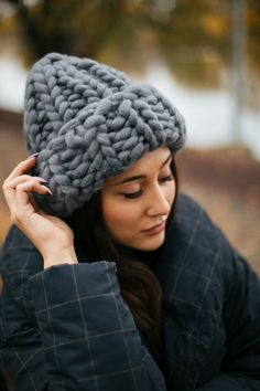 Women's wool knit hat, Natural merino soft wool, Helsinki hat, Сhunky knit hat, Chunky ribbed hat, Warm beanie soft touch hat, Smoky Grey slouchy hatHello Everyone!My granny is retired and she loves knitting very much! So we decided to open our Etsy shop with merino wool products!This hat of Smoky grey color is made from 100% Merino wool, extremely soft and cozy yarn. Hypoallergenic and so warm! You will be very happy with it! 😊Any hat is available in 35 different colors 😍Please choose from ou Super Chunky Wool, Giant Knit Blanket, Ribbed Hat, Arm Knitting Blanket, Big Wool, Wool Products, Gorgeous Crochet, Chunky Hat, Chunky Knit Hat