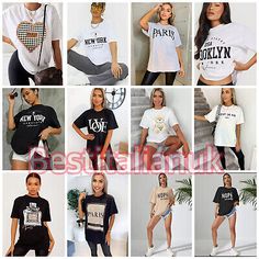 Top Seller for Shirt Ladies Oversized Baggy Fit Short Sleeve Slogan T-shirt Tee Tops Womens UK, Fashion Women's Tops Trendy Oversized Letter Print T-shirt, Trendy Oversized Slogan Top, Trendy Oversized Short Sleeve Tops, Oversized Basic Slogan Tops, Basic Oversized Slogan Top, Oversized Slogan Top With Short Sleeves, Ladies T Shirts, Slogan T Shirt, New Paris