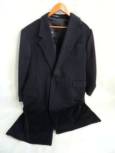 Mens Bill Blass 100% Pure Cashmere Blue Trench Coat Size 40 Condition: Preowned  • Button needs sewed. White marks on the inside of the coat at the top middle. Comes from a clean, smoke free home! Please examine ALL photos carefully. Returns are accepted  within 30 days  of buyer receiving item. Buyer is responsible for return shipping.  We ship internationally     It is important to us that you are satisfied with your  purchase. Let us  know of any problems or concerns and we would be happy to Classic Tailored Long Outerwear, Tailored Classic Long Outerwear, Classic Long Pea Coat With Button Closure, Classic Long Solid Pea Coat, Classic Long Single Breasted Pea Coat, Classic Long Pea Coat, Business Long Outerwear With Button Closure, Formal Long Sport Coat With Button Closure, Classic Long Fitted Pea Coat