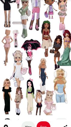 an image of many different dolls on display with the caption's name below