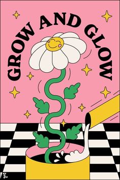 an image of a flower with the words grow and globw on it