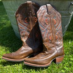 Tony Lama Cowgirl/Cowboy Boots -Size 7b -Worn Once, Practically Brand New! -Very Comfortable -Chocolate Brown Leather With Two Toned Blue And Orange Stitching! -Snip Toe Open To Offers Southwestern Style Snip Toe Boots For Country Events, Western Brown Boots For Ranch, Western Style Brown Boots For Ranch, Rugged Brown Boots For Country Events, Southwestern Style Boots With Round Toe For Western Events, Brown Western Boots For Ranch, Rustic Brown Boots For Western-themed Events, Rustic Brown Boots For Country Events, Brown Snip Toe Country Boots