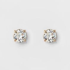 Women's Round Crystal Stud Earring - A New Day™ Gold Diamond Earrings For Women, Cute Stud Earrings, Simple Stud Earrings, Stud Earrings Gold, Nickel Free Earrings, Casetify Iphone, Hoop Earring Sets, Square Earrings Studs, Expensive Jewelry