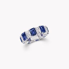 Emerald Cut Sapphire and Diamond Wedding Band, Emerald Cut Eternity Band, Rare Diamonds, Sapphire Jewellery, Classic Diamond Ring, Round Diamonds Wedding Band, Rare Diamond, Diamond Earrings Studs Round, Pave Diamond Band, White Diamond Ring