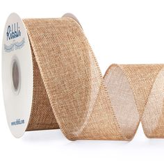 two rolls of burlock ribbon on white background