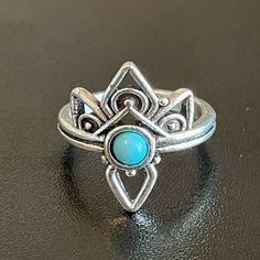 Condition: 100% Brand New And High Quality Material: Silver Plated, Turquoise Stone Main Stone: Turquoise Size Available: 4.5,5,5.5,6 Color: Same As Pictures Gender: Women Package: 1x Ring #Turquoisering #Silverring #Jewelry #Womanring #Rings Nickel-free Blue Turquoise Ring Bohemian Style, As Pictures, Ring Color, Turquoise Stone, Womens Jewelry Rings, Blue And Silver, Turquoise Ring, Women Rings, Silver Plate