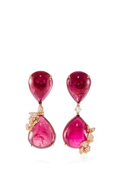 These **Vanleles** earrings feature exquisite diamonds and vibrant colored gemstones accented by delicate butterfly motifs, which playfully alludes to the mystical nature of the small bug Pink Tourmaline Jewelry, Gold Teardrop Earrings, Earrings White Gold, Butterfly Earrings Gold, African Earrings, Tourmaline Earrings, Tourmaline Jewelry, Cabochon Jewelry, White Gold Jewelry