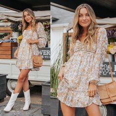 Fall in LOVE with our Fall Sweetheart Floral Long Sleeve Dress 💗 Add it to your cart NOW before it's gone!