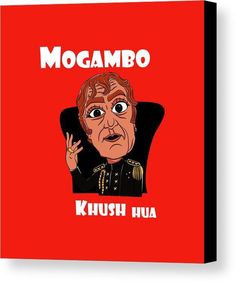 a red poster with the words mogambo khush hula on it