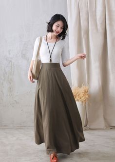 "You'll feel ultra chic and modern wearing the A Line skirt throughout the year, the long skirt will be a prefect on for your summer autumn. DETAIL * More colors available https://etsy.me/3ifY3Py * 50% linen, 50% cotton * Two side pockets * Right Hidden Zipper closure * Back elastic waistband * Maxi linen skirt, long linen skirt, Plus size Skirt, High waist skirt * Ankle length effect * Perfect for Summer, spring and Autumn * Machine Washable in Warm/Cold Water/Do not bleach /Mid-iron /Hang Dry Solid Long Linen Skirt, Solid Color Long Linen Skirt, Full Length Solid Cotton Skirt, Full Length Solid Color Cotton Skirt, Full-length Solid Cotton Skirt, Linen Maxi Skirt With Lining, Bohemian Solid Color Flared Maxi Skirt, Solid Bohemian Flared Maxi Skirt, Relaxed Linen Maxi Skirt