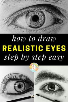 how to draw realistic eyes step by step with the words, how to draw realistic eyes step by step