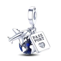 The Travel Airplane Passport Earth Bead Triple-Dangle Charm Is A Travel Enthusiast's Dream Accessory. This Charm, With Its Iconic Symbols Of An Airplane, A Passport, And A Globe, Embodies The Spirit Of Adventure And Wanderlust. Whether You're A Seasoned Globetrotter Or Simply Love The Idea Of Exploring The World, This Charm Is A Versatile And Stylish Addition To Your Collection. It Beautifully Captures The Essence Of Travel And Global Connections, Making It A Thoughtful Gift For Travelers And A Pandora Airplane Charm, Pandora Armband, Diy Jewelry Gifts, Dangle Bracelet, Diy Collier, Travel Charms, Bracelet Pandora, Pulseras Diy, Pandora Bracelet Charms