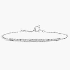 Captivate onlookers with this cable chain bracelet, featuring a sleek bar of pave-set diamonds set against 14k white gold. Diamond Bar Bracelet, Sleek Bar, Bar Bracelet, White Gold Bracelet, Diamond Bar, Bar Bracelets, Blue Nile, Diamond Fashion, Cable Chain