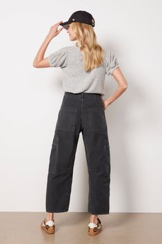 Perfect for day or night, these cotton utility pants feature a relaxed leg, high-rise fit, and cargo pockets. Pair with your favorite button-down and pump to elevate your look. | CITIZENS OF HUMANITY Women's Marcelle Easy Leg Cargo Pants, Size 31, Black Utility Pants, Fashion 101, Elevate Your Look, Fall Shopping, Citizens Of Humanity, Tee Dress, Work Fashion, Fall Trends, Trending Shoes