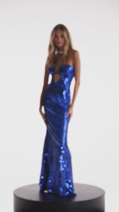 Electric blue maxi dress covered in sequins ➤➤ Milla Dresses - USA, Worldwide delivery Gala Floor-length Sequin Dress With Fitted Bodice, Glamorous Floor-length Sequin Dress With Fitted Bodice, Sequined Floor-length Maxi Dress With Fitted Bodice, Party Gown With Contrast Sequin And Fitted Bodice, Floor-length Sequin Dress With Fitted Bodice For Party Season, Fitted Bodice Floor-length Sequin Dress For Party Season, Glamorous Sequin Dress With Corset Back For Gala, Strapless Mermaid Dress For Evening And Party Season, Contrast Sequin Gown For Gala