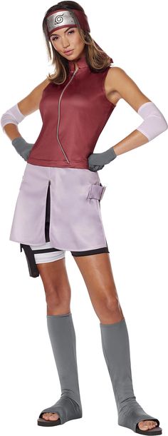 PRICES MAY VARY. Is Sakura your favorite Naruto character? This officially licensed Sakura Costume includes a dress, shorts, a headpiece, two armbands, gloves, legwarmers, and one leg pouch! With lightweight and breathable polyester material, this costume is built to withstand any battles you might encounter! This costume features a simple, on-the-go-friendly velcro closure design, perfect for easy on-and-off wear at any Halloween bash. Who says the party has to end on Halloween? Wear this Sakur Sakura Costume, Naruto Costumes, Modest Wardrobe, Anime Costumes, Medium Dress, Large Dress, Cosplay Dress, Small Dress, Sakura Haruno