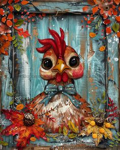 Chicken Sign Fall Dco-01706 For Wreath 8X10’ Metal Chicken Paintings, Fall Paintings, Animal Paintings Acrylic, Small Easel, Turkey Art, Chicken Signs, Simple Drawings, Chicken Crafts, Chicken Painting