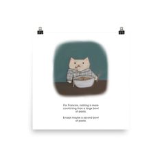 Strawberry Cat Eats Carbs – Moonflow-er Strawberry Cat, Paper Weight, Finding Joy, Poster Making, Matte Paper, Japan