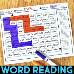 a word reading activity for kids to practice sight words