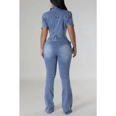 Discover the versatility and style of our On A Mission Short Sleeve Cargo Denim Jumpsuit! Made with high-quality denim, this jumpsuit features short sleeves and cargo pockets for a functional and fashionable look. Perfect for any occasion, this jumpsuit is a must-have addition to your wardrobe. Decoration Button , Zip Up , Pockets Length Floor-Length Style Casual Fabric Type Denim Material Cotton , Spandex Neckline Turn-down Collar Pattern Type Solid Sleeve Length Short Season Spring / Autumn Fabric Slight Stretch Spring Utility Denim Jumpsuit With Short Sleeves, Spring Short Sleeve Utility Denim Jumpsuit, Fitted Denim Jumpsuit With Pockets And Short Sleeves, Utility Short Sleeve Denim Jumpsuit With Pockets, Utility Denim Jumpsuit With Short Sleeves And Pockets, Utility Denim Jumpsuit With Pockets And Short Sleeves, Casual Fitted Jumpsuits And Rompers With Short Sleeves, Fitted Short Sleeve Overalls With Pockets, Denim Blue Short Sleeve Denim Jumpsuit With Pockets