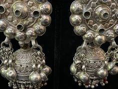 Tribal Silver Rajasthani These Are Elaborate With Upper and - Etsy Vintage Jhumkas For Wedding, Traditional Handmade Chandelier Earrings For Formal Events, Ceremonial Heavy Danglers, Heavy Silver Chandelier Earrings For Formal Occasions, Traditional Silver Chandelier Earrings For Ceremonial Occasions, Traditional Chandelier Earrings For Ceremonial Occasions, Vintage Wedding Danglers With Intricate Design, Pacific Grove, Chandelier Style