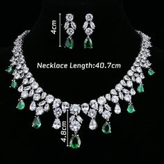 Luxury Green Jewelry Sets For Formal Occasions, Luxury Green Jewelry Sets For Party, Luxury Handmade Green Jewelry Set, Elegant Green Emerald Necklace Hand-set, Luxury Hand-set Emerald Necklace For Party, Green Quince, Quince Stuff, Emerald Green Necklace, Bridal Jewelry Set