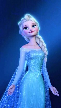 an image of a frozen princess in blue dress