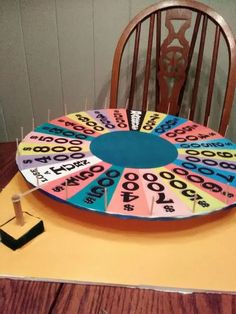 a wheel of fortune sitting on top of a table