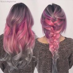 INDUSTRIAL.PINK Pink And Grey Hair, Dye My Hair, Hair Inspiration Color, Mermaid Hair, Hair Colours