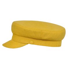 a yellow hat on a white background