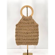 Crochet Beaded Round Wood Handle Handbag Vintage Vibes Tan 50s 70s Retro Beach Total Vintage Vibes Round Real Wood Handle Wood Beading Throughout Perfect, Goes With Every Summer Outfit Color Not Too Big, Not Too Small Great For Beach, Pool, Vacation Condition: New With Tags, No Flaws Color: Tan Material: Crochet Fabric/Waxed Cotton, Wood Width 11" Total Height 18.5" Depth 1" Handle Drop 5" - All Measurements Are Taken Flat Across One Side(Unless Otherwise Noted), Please Double To Get The Measure Beaded Crochet Rectangular Bag For Beach, Bohemian Beaded Beach Bag For Summer, Vintage Summer Bag With Braided Handles, Beaded Crochet Bag For Summer, Summer Beaded Crochet Bag For Everyday Use, Bohemian Beaded Crochet Bag For The Beach, Beaded Crochet Beach Bag For Summer, Bohemian Beaded Crochet Bag For Beach, Summer Beaded Shoulder Bag For Shopping