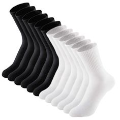 PRICES MAY VARY. Crew Lenght – Sock stays up and hits at mid-calf, The mid high length makes it easier to match different types of shoes, such as boots, canvas shoes, sneakers and loafers. Perfert Fit – Made with 80% cotton, 17% polyester and a touch of soft stretchy spandex, Perfert Fit for the feet size 6 - 11. Enhanced Comfort - Crafted from lightweight and premium cotton, The cool comfort fabric wicks away moisture so your feet stay cool and dry all day. Extra Durability– Reinforced heel and Cheap Black Summer Socks, Toe Socks For Women, Mid Calf Socks, Toe Socks, Calf Socks, Long Socks, Christmas Wishlist, Teen Girls, Christmas List