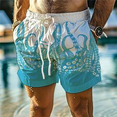 Category:WE-Pants; Season:Summer; Fabric:Polyester; Gender:Men's; Style:Resort Style,Hawaiian,Holiday,Vacation; Elasticity:Micro-elastic; Occasion:Beach,Holiday,Vacation; Fit Type:Relaxed Fit; Function:Comfort,Soft,Breathable,Lightweight; Waistline:Mid Waist; Pattern:Animal; Design:with Mesh lining,3D Print,Elastic Waist,Drawstring; Pants Type:Swim Shorts,Swim Trunks,Board Shorts; Fly Type:Elasticity,Drawstring; Front page:FF; Listing Date:03/14/2024; Production mode:External procurement; Hips:; Mens Printed Shorts, Oktoberfest Outfits, Tuxedo Shirt Men, Womens Basic Tops, Mens Outdoor Jackets, Octopus Design, Outwear Women, Linen Shirt Men, Hawaiian Shorts