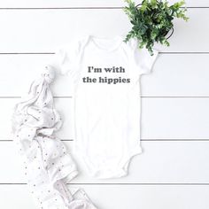 This adorable bodysuit is the perfect gift to give as a pregnancy reveal or announcement, or a gift for your favorite hippies!  Also available as a Mommy and Me set - see the Mom Life section of our shop to order the set in photo 3!  All of our onesie graphics are made using high-quality sublimation Hippy Maternity Outfits, Hippie Pregnancy Outfits, Hippie Baby Girl, Crunchy Baby, Hippie Mama, Hippie Mom, Dirty Hippie, Hippie Baby, Unisex Baby Clothes