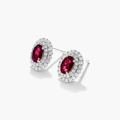 Luxurious Earrings, Double Diamond, Luxury Earrings, Halo Earrings, Double Halo, Ring Ideas, Ruby Jewelry, Wow Factor, Ruby Ring