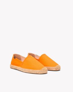 The Original Espadrille - Dali Colors - Seasonal - Caqui Orange - Men' – Soludos Casual Beach Slip-ons With Textured Sole, Comfortable Slip-ons For Summer Vacation, Summer Vacation Slip-ons With Rubber Sole, Rubber Sole Slip-ons For Summer Vacation, Summer Beach Flat Slip-ons, Summer Espadrille Slip-ons With Rubber Sole, Summer Slip-on Espadrilles With Rubber Sole, Summer Natural Color Slip-ons, Summer Slip-ons With Rubber Sole And Round Toe