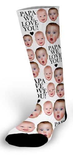 custom photo socks Fun White Socks As Gift, Fun White Socks As A Gift, Personalized White Socks Gift, Dad Socks, Grandpa Christmas, Printed Socks, San Dimas, Printed Photo, Personalized Socks