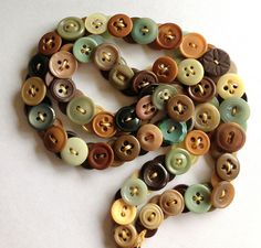 Glasses Chain in Vintage Buttons Browns with Dusty by MRSButtons, $32.00 Dusty Blue, Leather Bracelet, Dark Brown, Shades