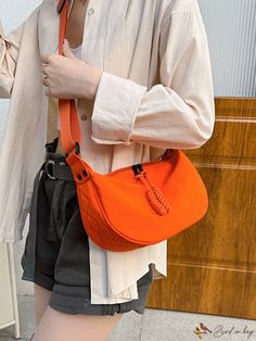 BirdinBag - Stylish & Versatile Single Shoulder Crossbody Bag - Perfect Accessory! Casual Orange Handheld Bag, Casual Orange Handheld Shoulder Bag, Large Capacity Orange Pouch Shoulder Bag, Orange Handheld Shoulder Bag For Daily Use, Orange Pouch Shoulder Bag For School, Large Capacity Orange Shoulder Bag For School, Orange Handheld Shoulder Bag For Travel, School-ready Orange Pouch Shoulder Bag, Orange Crossbody School Bag