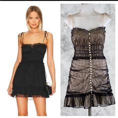 Majorelle Sophia Mini Dress In Black And Ivory Polka Dots New Without Tags- Never Worn Size Small Color Not Sold Online Retails For $228 Love And Lemons, For Love And Lemons, Online Retail, Button Detail, Selling Online, Ruffle Trim, Black Cream, Self Portrait, Mini Black Dress