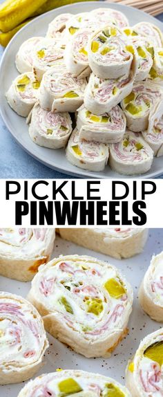 pickle dip pinwheels on a white plate