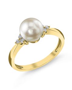 Akoya Pearl & Diamond Grace Ring Pearl Ring With Diamond Accents, Pearl White Pearl Ring With Diamond Accents, Pearl White Diamond Pearl Ring With Diamond Accents, Pearl White Diamond Pearl Ring With Accents, Classic Akoya Pearl Rings With Diamond Accents, Classic Pearl White Diamond Ring, Akoya Pearl Ring With Diamond Accents, Classic Diamond Pearl Ring In Pearl White, Classic Diamond Pearl Ring In White