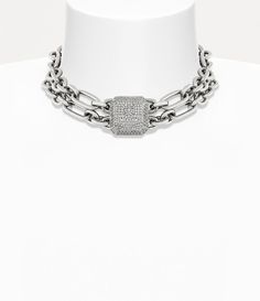 Shelley Choker in PLATINUM-WHITE-CZ | Vivienne Westwood® Vivienne Westwood Chain, Eastpak Backpack, Punk Aesthetic, Into The Future, Lace Boots, Vivienne Westwood, Lace Up Shoes, Luxury Jewelry