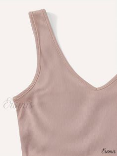 Eromis - Womens Solid Simple Tank Top - Elegant V Neck Sleeveless Summer Blouse for Casual Wear Seamless Summer Vest, Sleeveless Seamless Summer Tops, Summer Seamless Sleeveless Crop Top, Seamless Sleeveless Tank Top For Vacation, Seamless Sleeveless Beach Camisole, Simple Tank Tops, Summer Blouse, Summer Blouses, Collar Styles