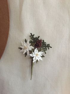 Crochet white Poinsettia, Pinecone and pine leaves Brooch, Wedding flower boutonniere, Christmas gift, Handmade brooch. Mother's Day gift. Meaning gift. The brooch made with DMC 100% cotton and 0.6 mm hook. Brooch has a small pin securely sewn on the back.  This brooch not only fantastic attached to a bag, jacket, cardi or hat but also perfect for pendant. It's will beautiful when you place it on the frame to decor your house. Let's sent me a message if you want another color!  *Please note that Pine Leaves, White Poinsettia, Flower Boutonniere, Christmas Gift Handmade, Pine Leaf, Brooch Wedding, Crochet White, Thistle Flower, Crochet Sunflower