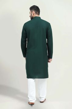 BLUESAANCHI MEN'S CASUAL DARK GREEN KURTA SET  This stylish dark green kurta set from Bluesaanchi is perfect for casual occasions, combining comfort and elegance. Crafted with soft fabric, it ensures all-day wearability while making a bold fashion statement. The kurta features intricate detailing, making it a versatile addition to any wardrobe.  Features  Comfortable and breathable fabric  Stylish dark green color  Intricate design elements  Perfect for casual wear   Specifications  Product Type: Kurta Set  Color: Dark Green  Size Options: S, M, L, XL  Occasion: Casual   Material & Care  Material: 100% Cotton  Care Instructions: Machine wash cold, tumble dry low, iron on medium heat  Do not bleach    Legal Disclaimer:  The product is guaranteed to be 100% genuine. Product images are for il Dark Green Color, Kurta Set, Low Iron, Intricate Design, Product Images, Bold Fashion, Men's Casual, Green Color, Soft Fabric