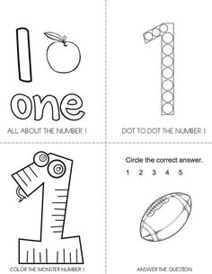 the number 1 worksheet for children to learn how to write numbers in one